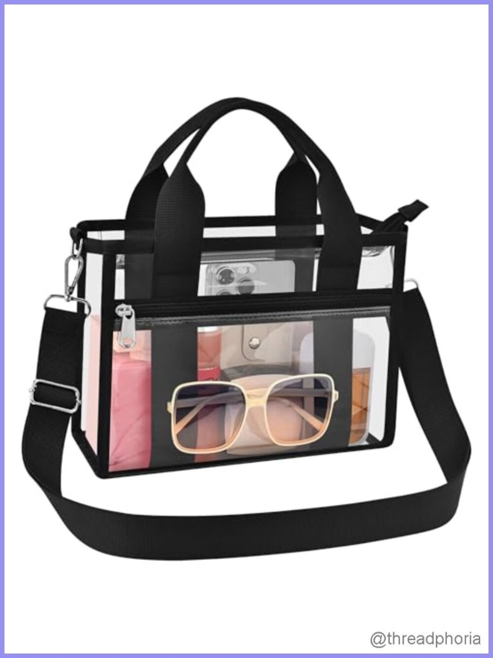 Clear Tote Bag Stadium Approved Waterproof PVC Messenger Crossbody